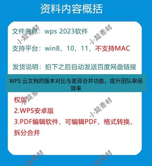 wps官网 WPS 云文档的版本对比与差异合并功能，提升团队审阅效率