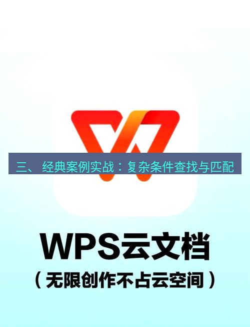 wps官网 三、 经典案例实战：复杂条件查找与匹配