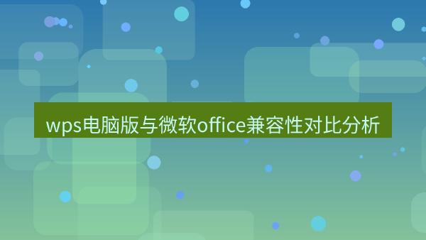 wps电脑版与微软office兼容性对比分析