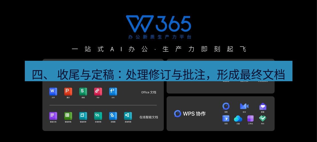 wps官网 四、 收尾与定稿：处理修订与批注，形成最终文档