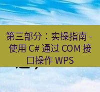 wps官网 第三部分：实操指南 - 使用 C# 通过 COM 接口操作 WPS