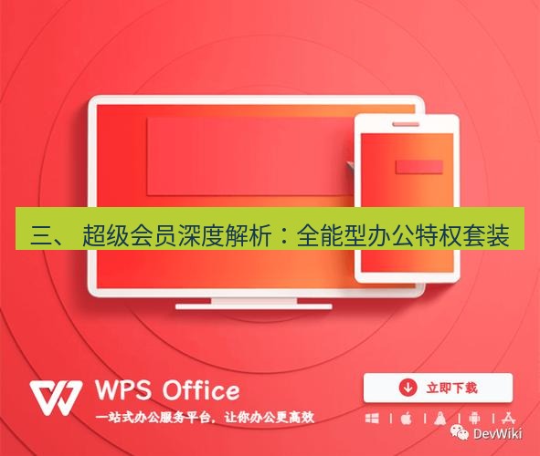 wps官网 三、 超级会员深度解析：全能型办公特权套装